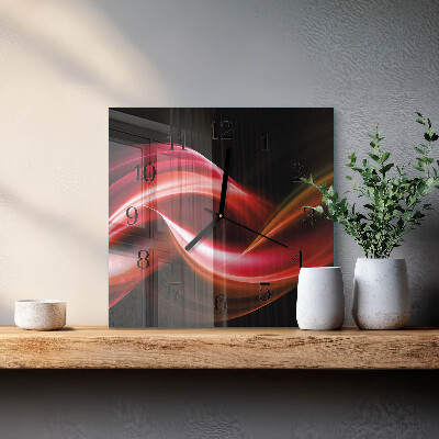 Ceas din sticlă pătrat Linii abstracte
