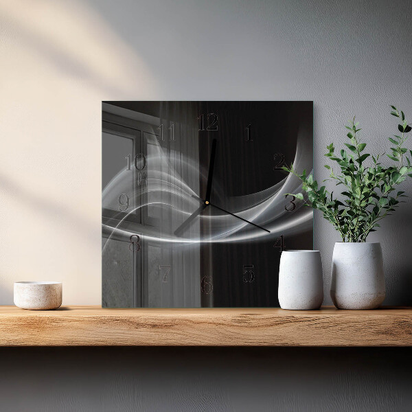 Ceas din sticlă pătrat Linii abstracte