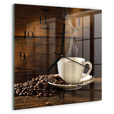 Ceas din sticlă pătrat Cafea