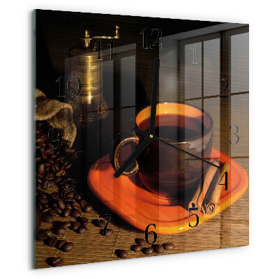 Ceas din sticlă pătrat Cafea