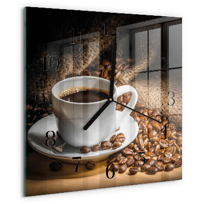 Ceas din sticlă pătrat Cafea