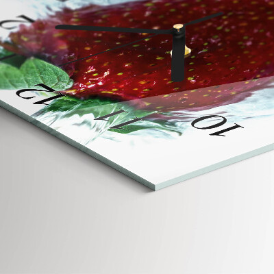 Ceas din sticlă pătrat Căpșună