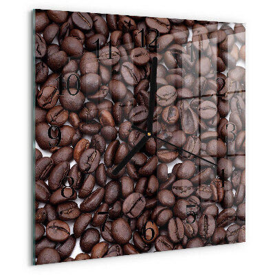 Ceas din sticlă pătrat Boabe de cafea