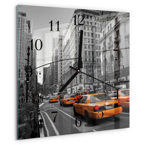 Ceas din sticlă pătrat Taxi din New York