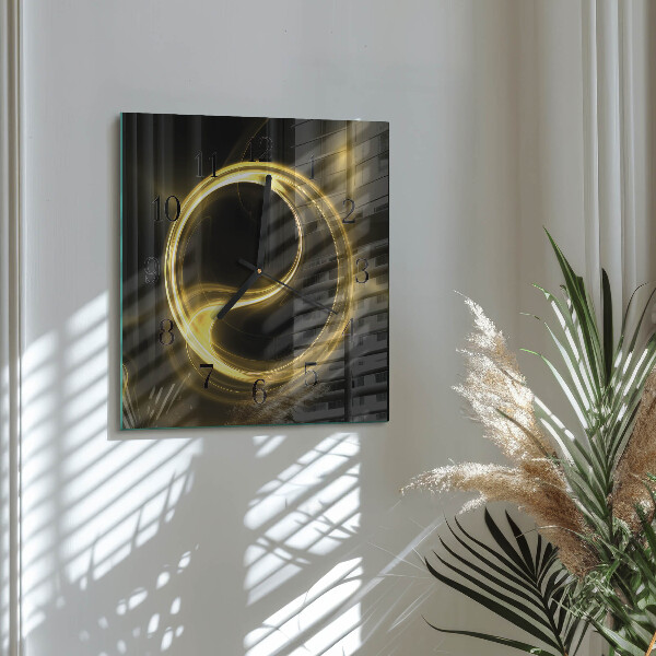 Ceas din sticlă pătrat Cerc de abstractizare
