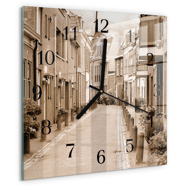 Ceas din sticlă pătrat Bulevardul Sepia