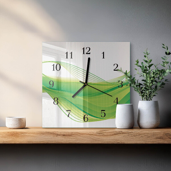 Ceas din sticlă pătrat Linii abstracte