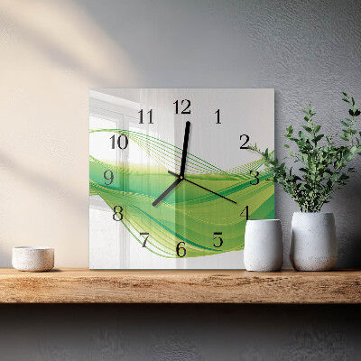 Ceas din sticlă pătrat Linii abstracte