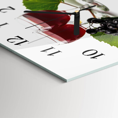 Ceas din sticlă pătrat Struguri pentru vin