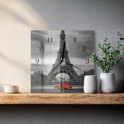 Ceas din sticlă pătrat Mașină Turnul Eiffel