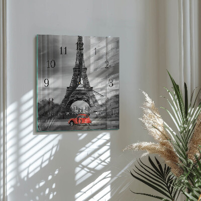 Ceas din sticlă pătrat Mașină Turnul Eiffel