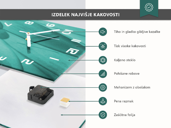Ceas din sticlă pătrat Oraş