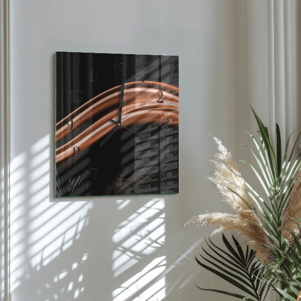 Ceas din sticlă pătrat Linii abstracte