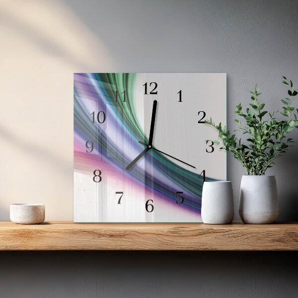Ceas din sticlă pătrat Linii abstracte
