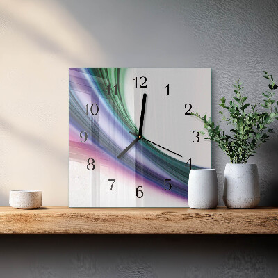 Ceas din sticlă pătrat Linii abstracte