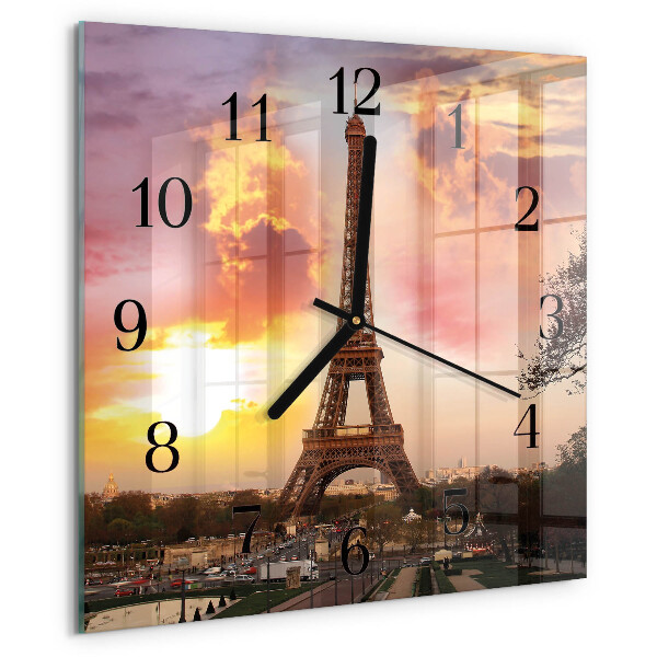 Ceas din sticlă pătrat Turnul Eiffel din Paris