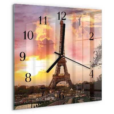 Ceas din sticlă pătrat Turnul Eiffel din Paris