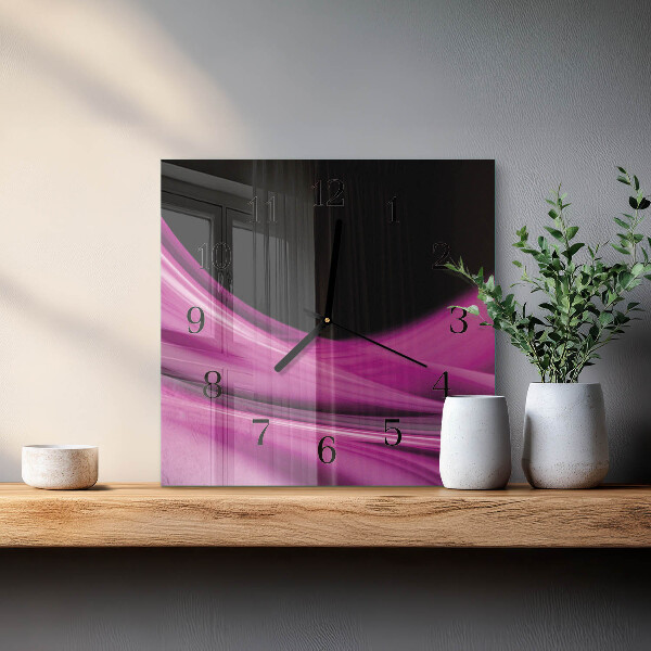 Ceas din sticlă pătrat Linii abstracte