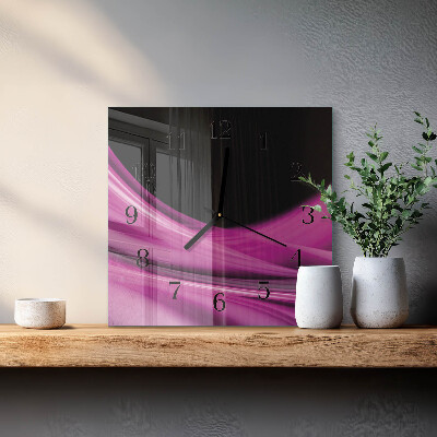 Ceas din sticlă pătrat Linii abstracte