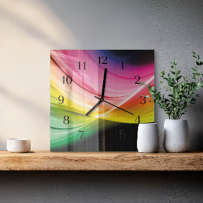Ceas din sticlă pătrat Linii abstracte