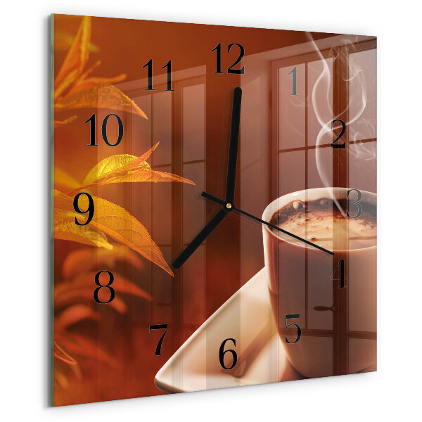 Ceas din sticlă pătrat Cafea