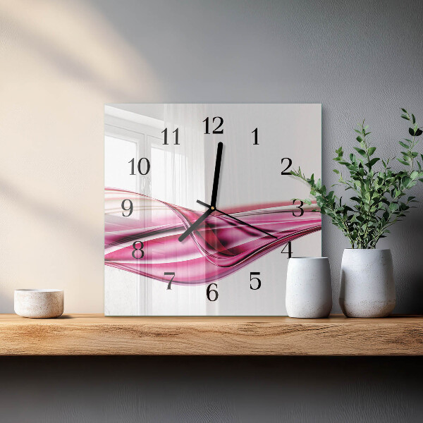 Ceas din sticlă pătrat Linii abstracte