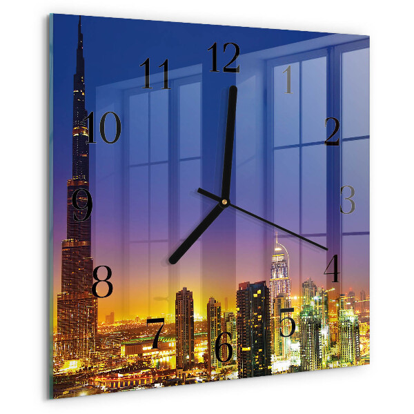 Ceas din sticlă pătrat Orizont Dubai