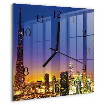 Ceas din sticlă pătrat Orizont Dubai