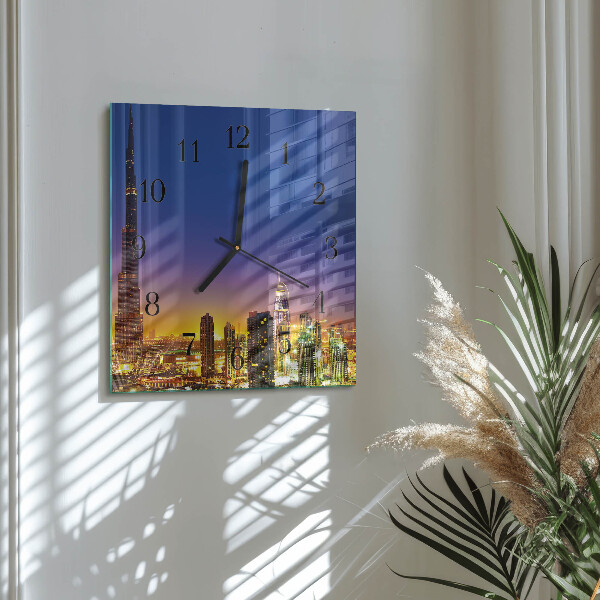 Ceas din sticlă pătrat Orizont Dubai