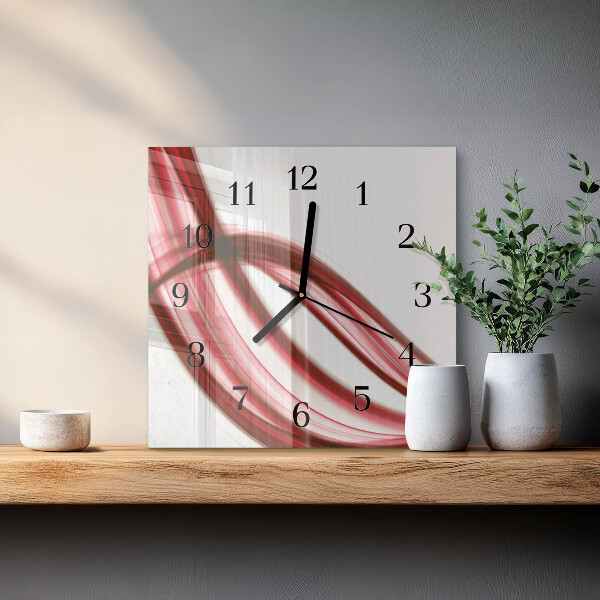 Ceas din sticlă pătrat Linii abstracte