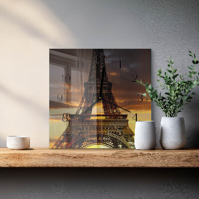 Ceas din sticlă pătrat Turnul Eiffel din Paris