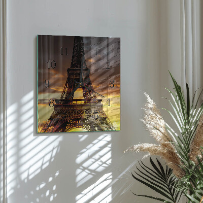 Ceas din sticlă pătrat Turnul Eiffel din Paris