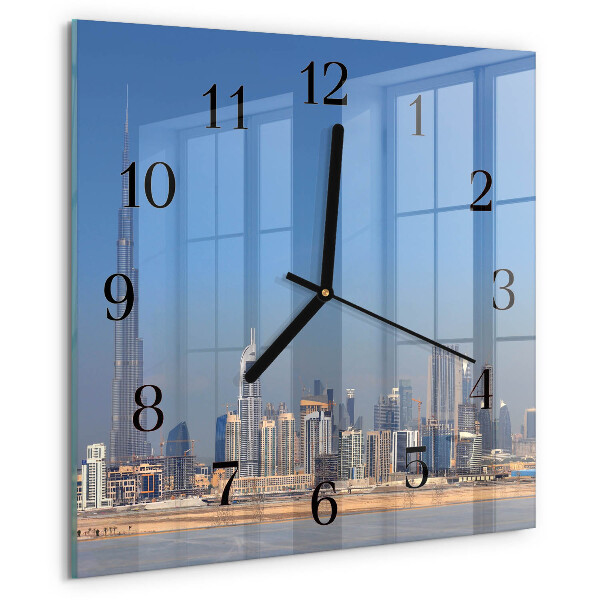 Ceas din sticlă pătrat Orizontul Dubaiului