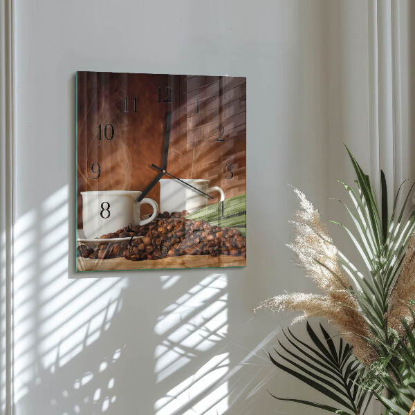 Ceas din sticlă pătrat Cești de cafea