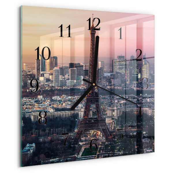Ceas din sticlă pătrat Turnul Eiffel din Paris