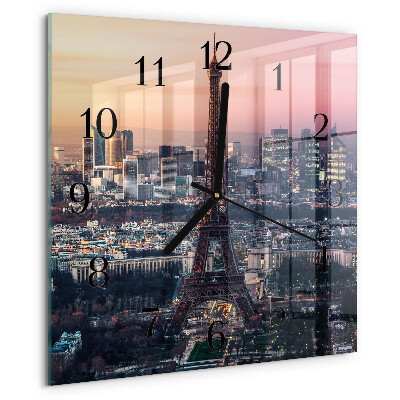 Ceas din sticlă pătrat Turnul Eiffel din Paris
