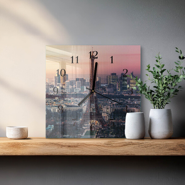 Ceas din sticlă pătrat Turnul Eiffel din Paris