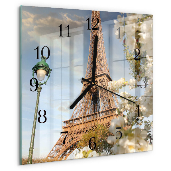 Ceas din sticlă pătrat Turnul Eiffel din Paris