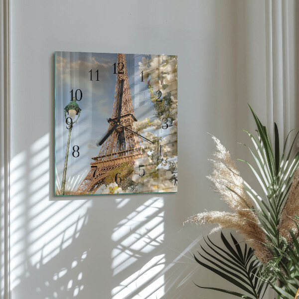Ceas din sticlă pătrat Turnul Eiffel din Paris