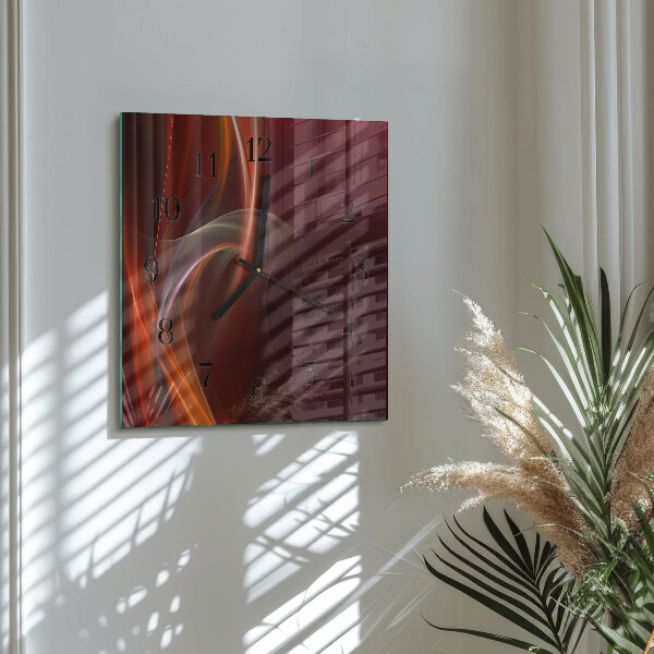 Ceas din sticlă pătrat Linii abstracte