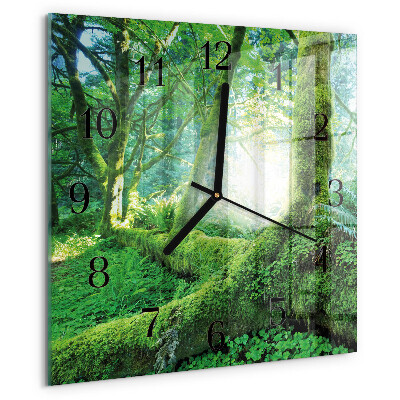 Ceas din sticlă pătrat Mușchi de pădure
