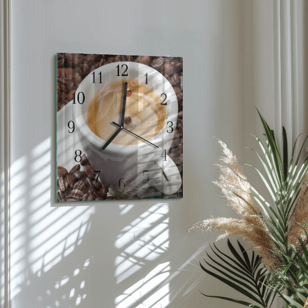 Ceas din sticlă pătrat Ceașcă de cafea