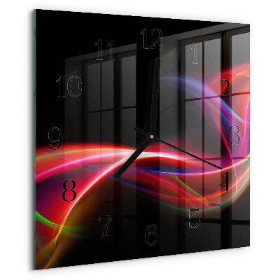 Ceas din sticlă pătrat Linii abstracte