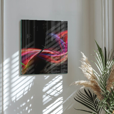 Ceas din sticlă pătrat Linii abstracte