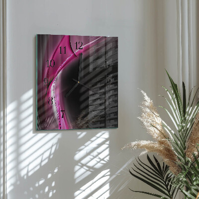 Ceas din sticlă pătrat Linii abstracte