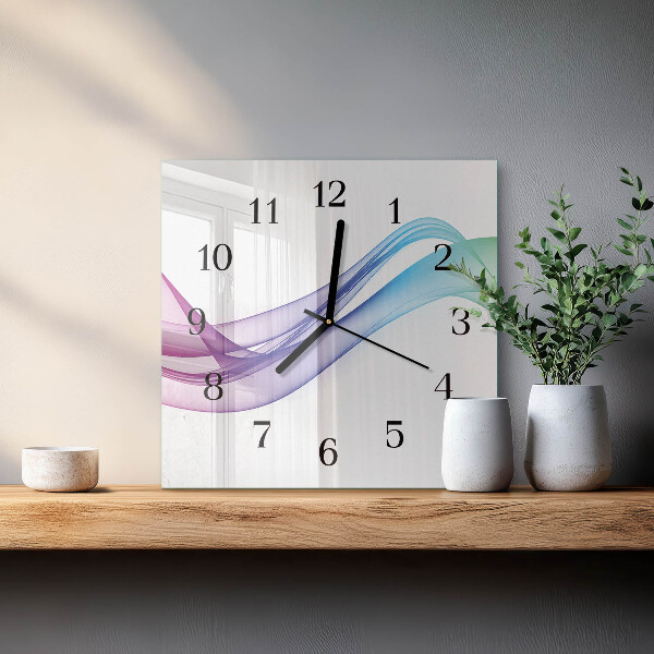 Ceas din sticlă pătrat Linii abstracte