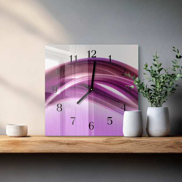 Ceas din sticlă pătrat Linii abstracte