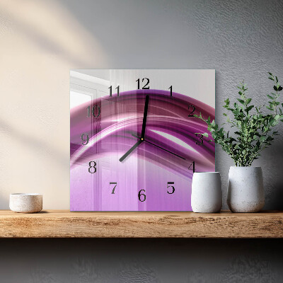 Ceas din sticlă pătrat Linii abstracte