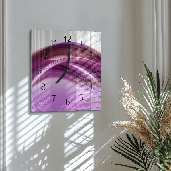 Ceas din sticlă pătrat Linii abstracte