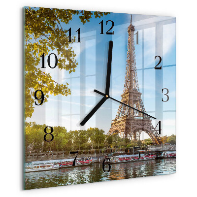 Ceas din sticlă pătrat Turnul Eiffel din Paris